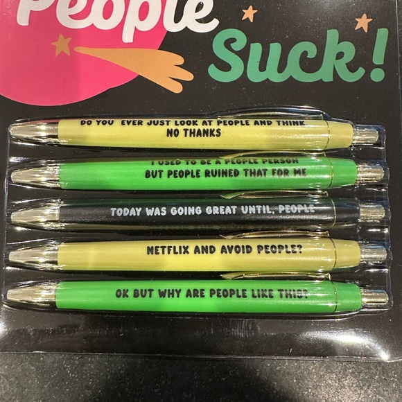 NWT 5 Ballpoint People Suck Pens - Picture 2 of 2